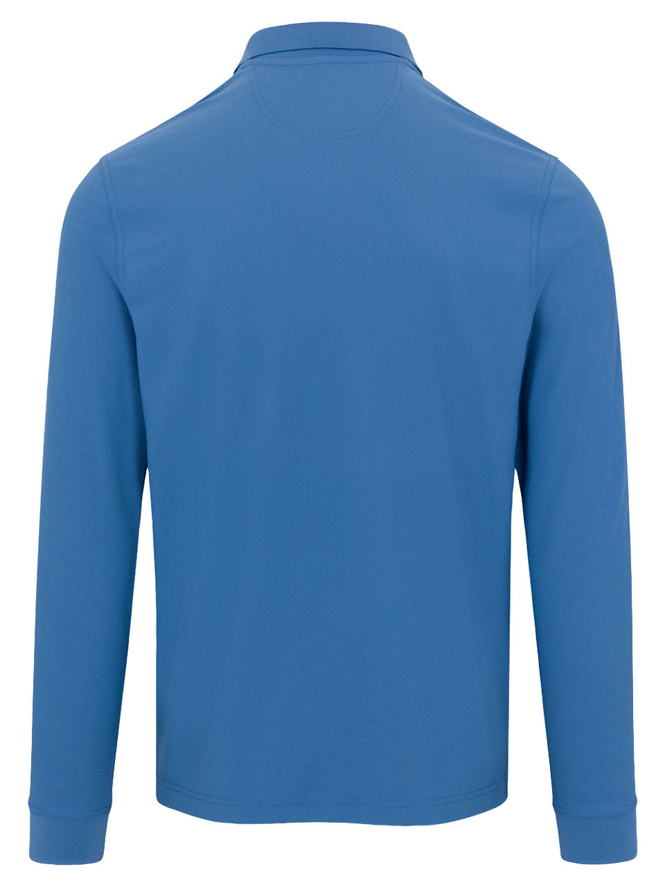 Greg Norman Long Sleeve Pique Shark Polo - Riverside Blue