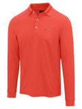 Greg Norman Long Sleeve Pique Shark Polo - Spiced Coral