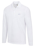 Greg Norman Long Sleeve Pique Shark Polo - White