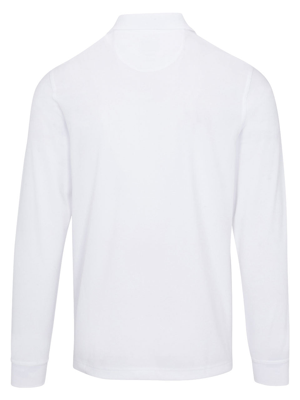 Greg Norman Long Sleeve Pique Shark Polo - White