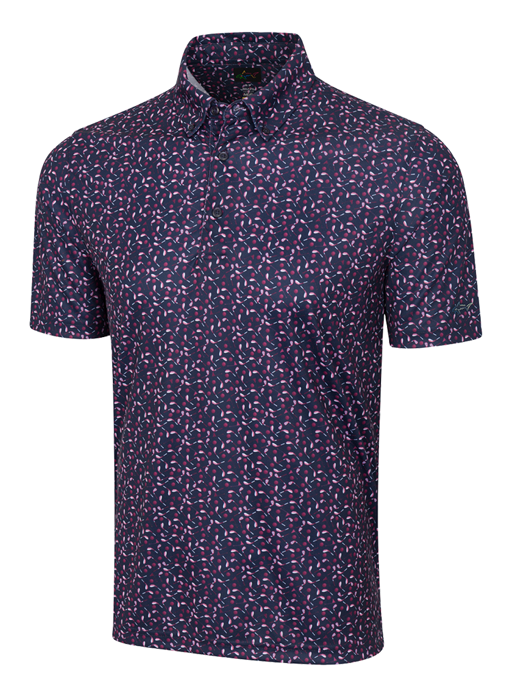 Greg Norman ML75 Clubs Button Down Collar Polo - Navy