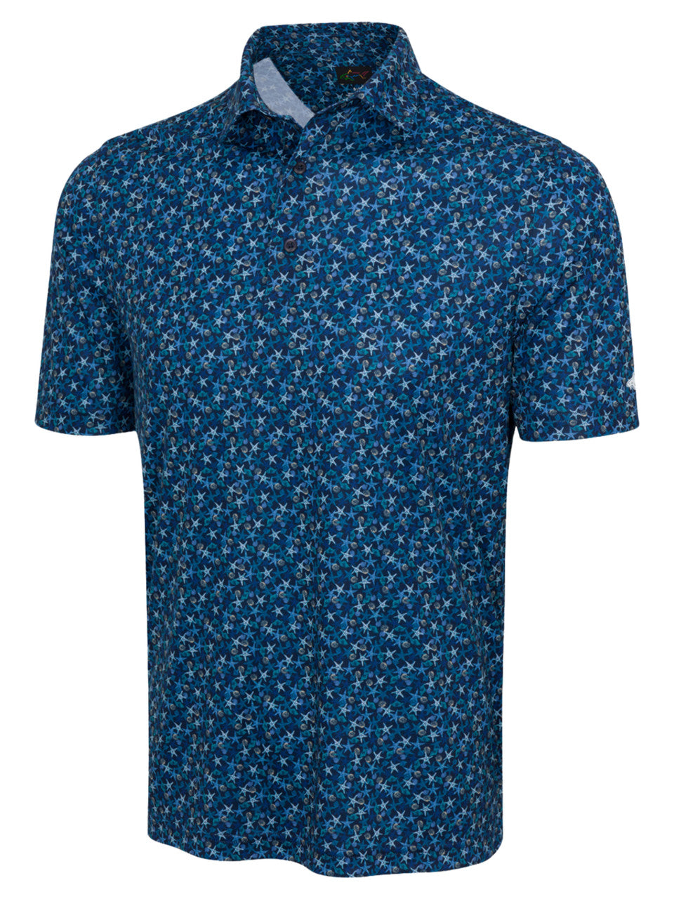 Greg Norman ML75 Starfish Printed Polo - Navy