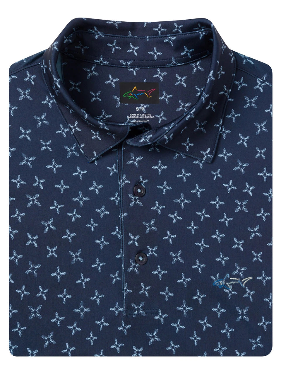 Greg Norman ML75 Stretch Floral Foulard Polo - Navy