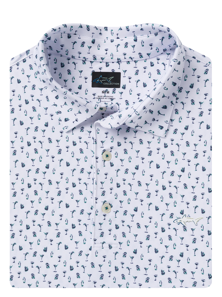 Greg Norman ML75 Stretch Jersey Colada Polo - White