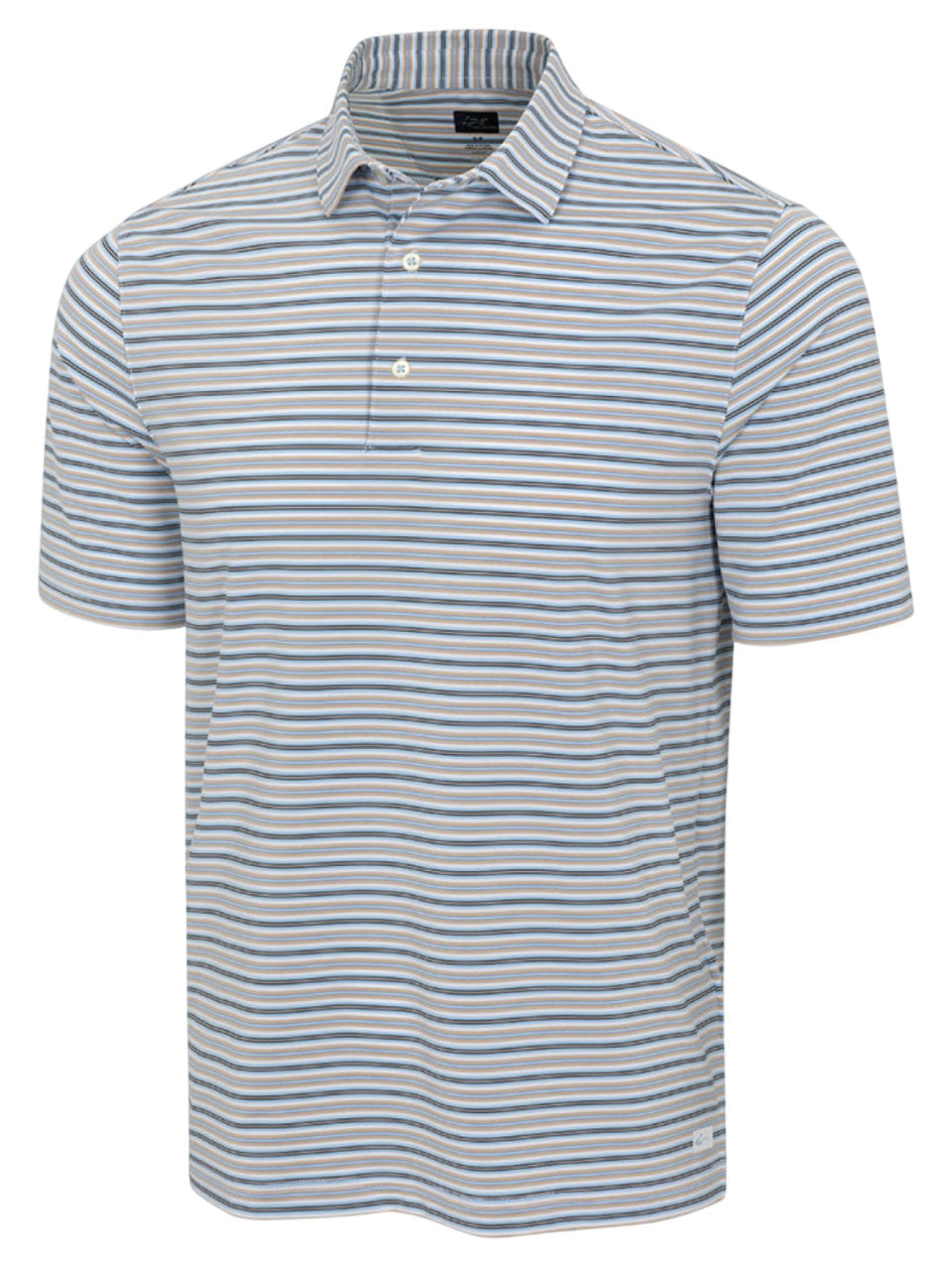 Greg Norman ML75 Stretch Jersey Horizon Stripe Polo - White