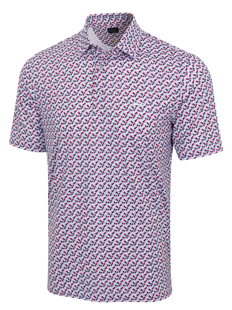 Greg Norman ML75 Stretch Mesh Champions Crown Polo - White