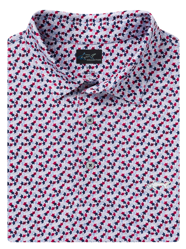 Greg Norman ML75 Stretch Mesh Champions Crown Polo - White
