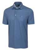 Greg Norman Play Dry Mini Abstract Spread Polo - Vintage Indigo