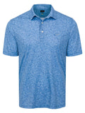 Greg Norman Shark Frenzy Print Polo - Blue Cloud