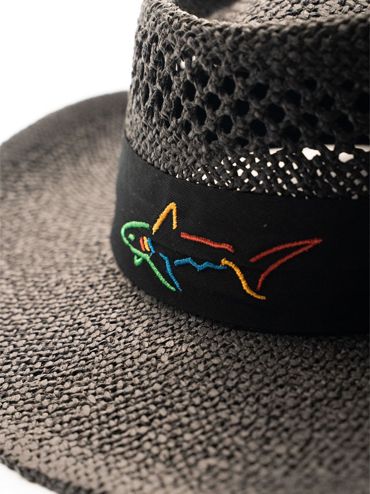 Greg Norman Signature Straw Hat - Black