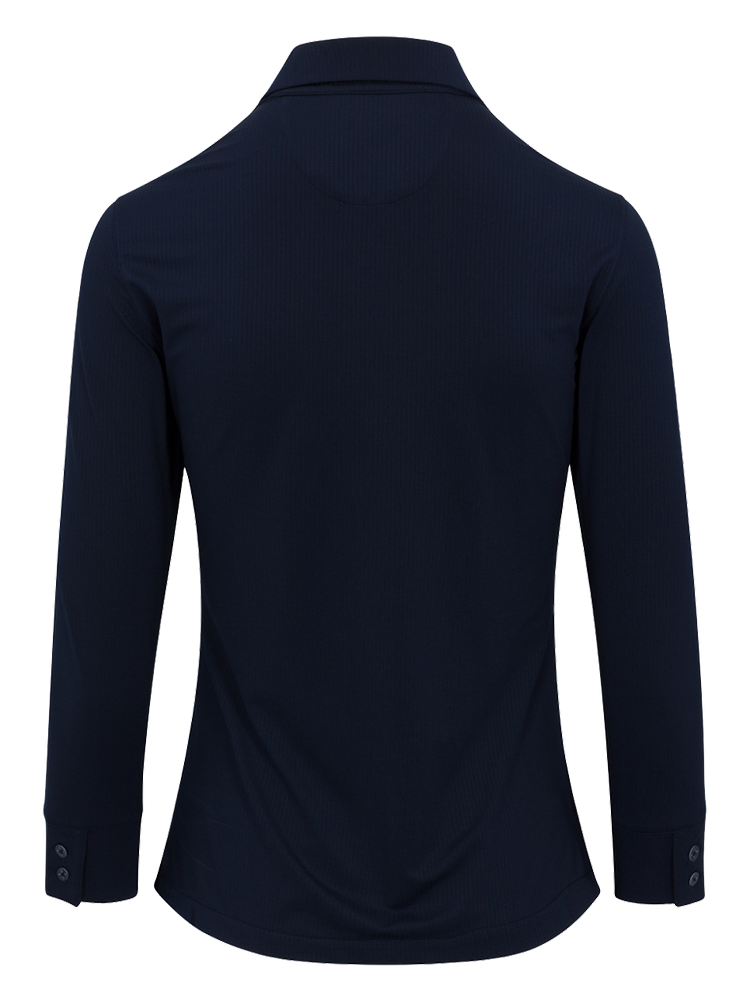 Greg Norman Women's Banner 3/4 Sleeve English Collar Polo - Navy