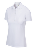 Greg Norman Women's Freedom Micro Pique Short Sleeve Polo - White