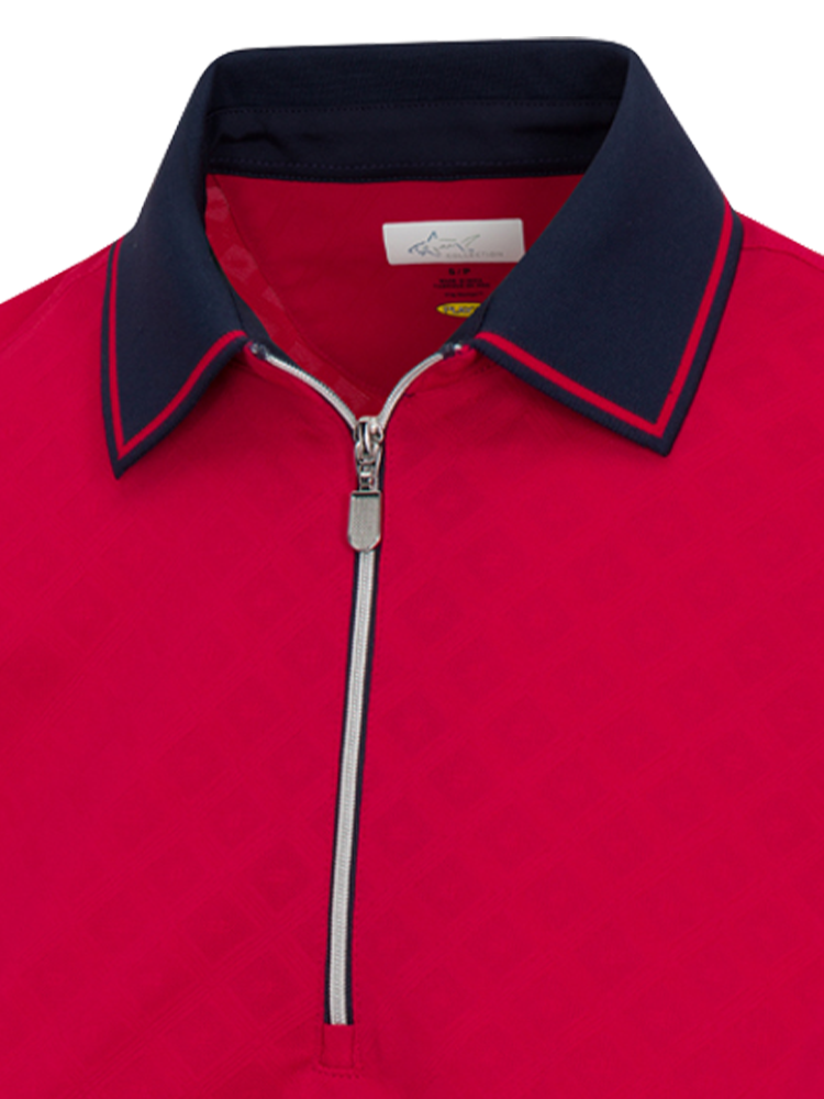 Greg Norman Women's ML75 Stretch Anthem Sleeveless Zip Polo - British Red