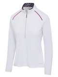 Greg Norman Women's Patriot Long Sleeve 1/2 Zip Mock - White