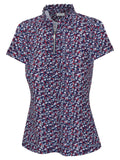 Greg Norman Women's Prestige Short Sleeve Zip Polo - Navy