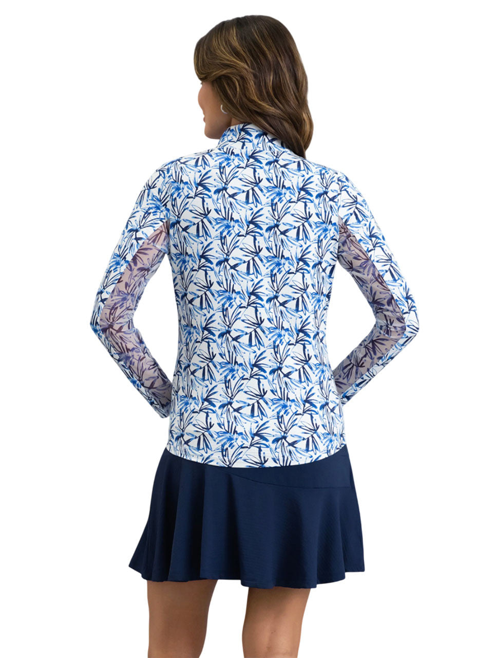 IBKUL Norma Long Sleeve Mock Neck Top - Peri
