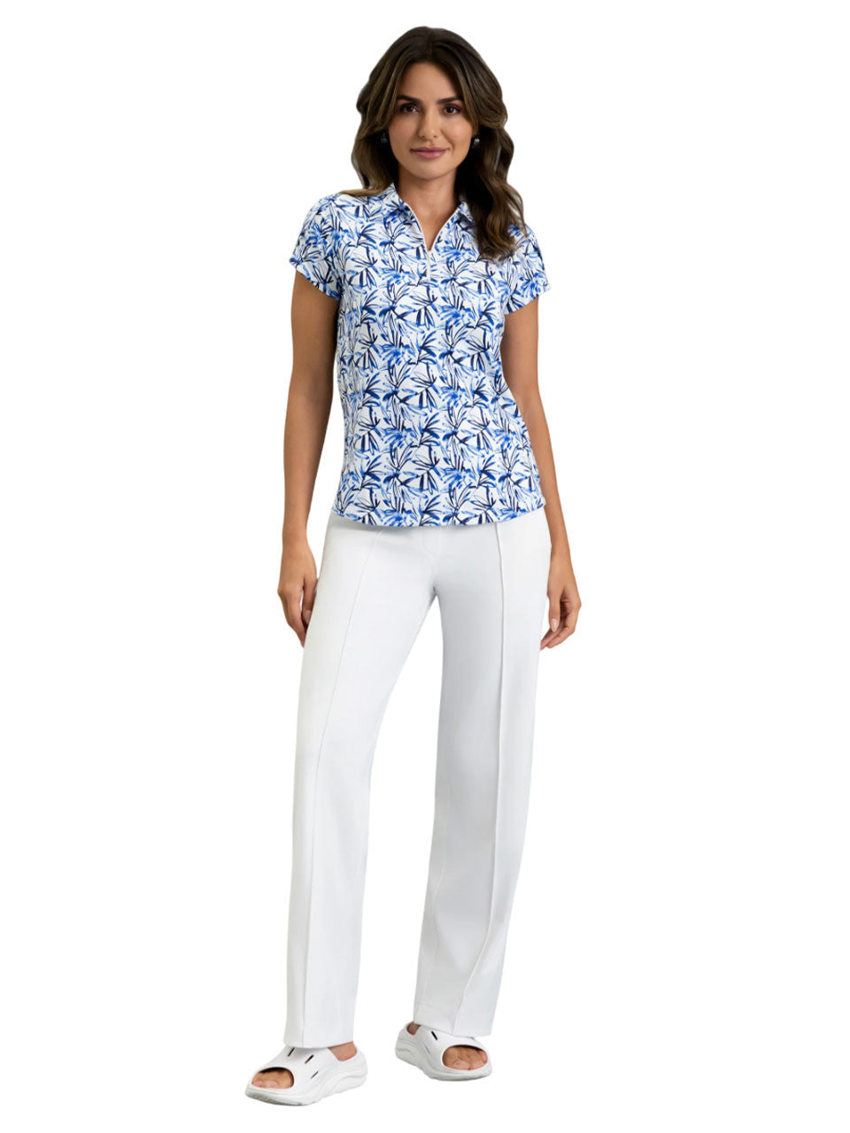 IBKUL Norma Tulip Short Sleeve Polo - Peri
