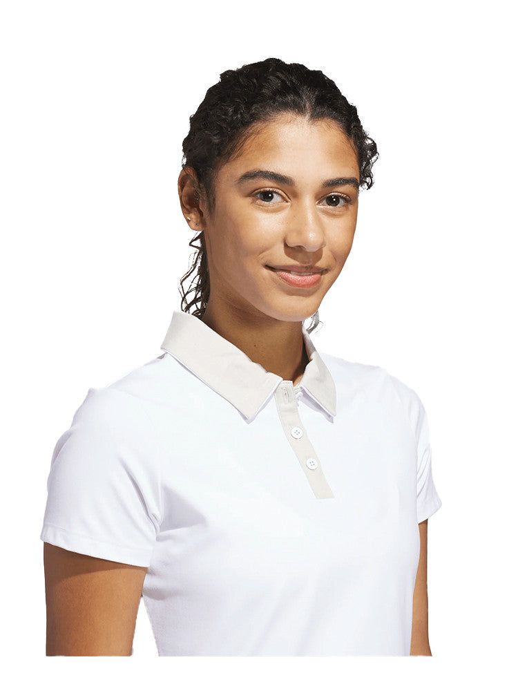 adidas Womens Ultimate365+ Grid Climacool Polo - Wonder Alumina