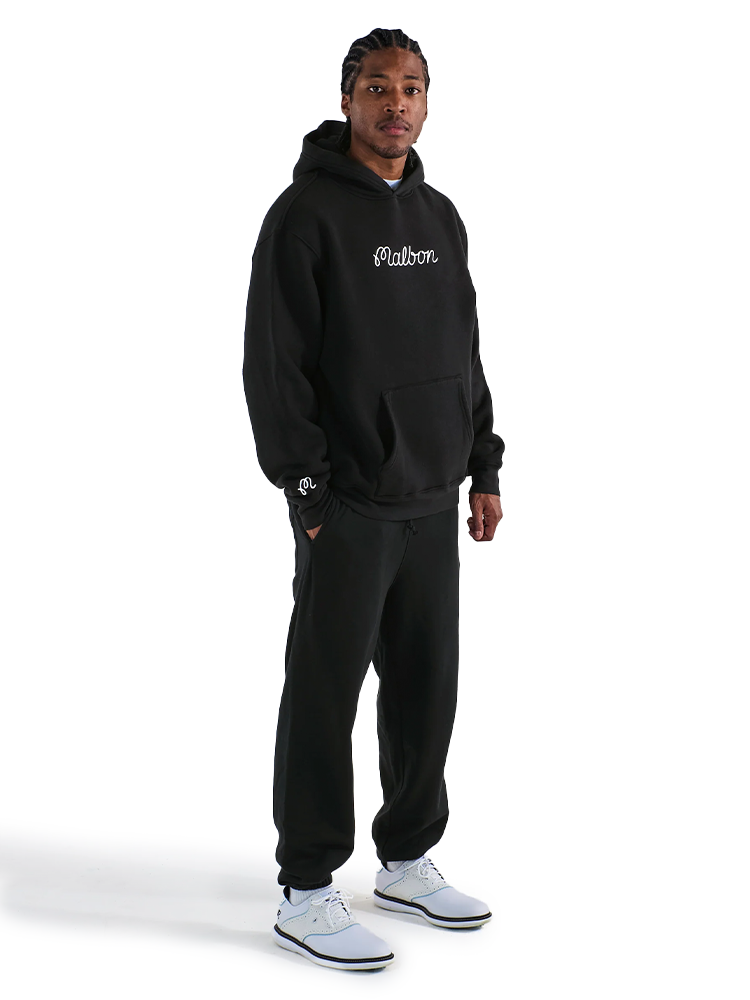 Malbon Fesque Hoodie Polo - Black