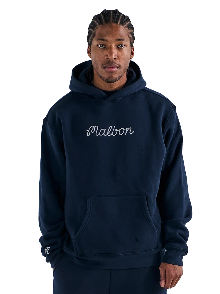 Malbon Fesque Hoodie Polo - Navy