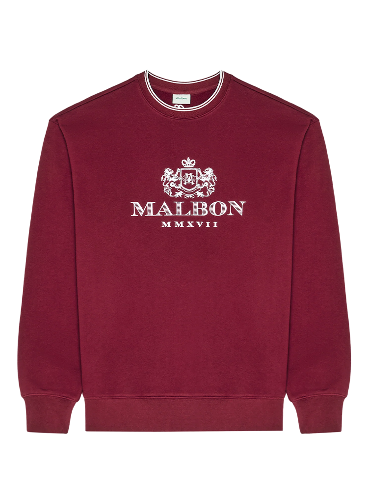 Malbon Monarch Crewneck - Red Mahogany