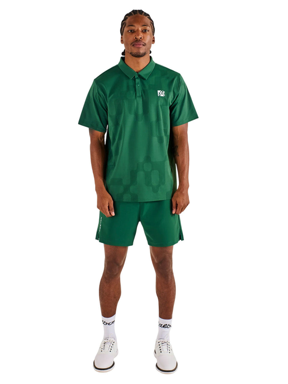 Malbon Performance Mesh Paneled Polo - Eden