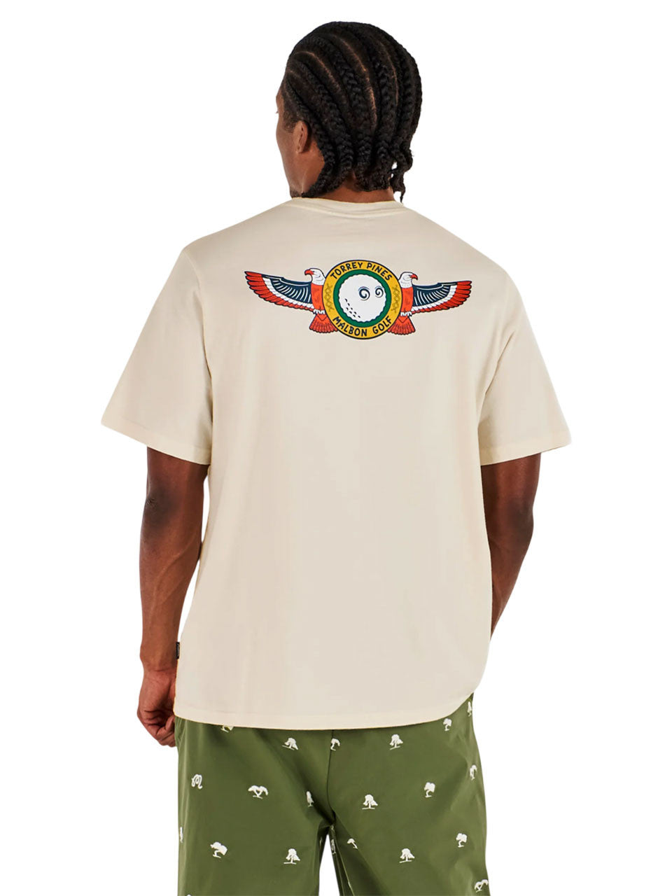 Malbon Torrey Pines Bermuda Eagle Tee - Egret