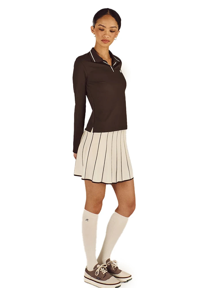 Malbon Womens Aleja Polo - Brown