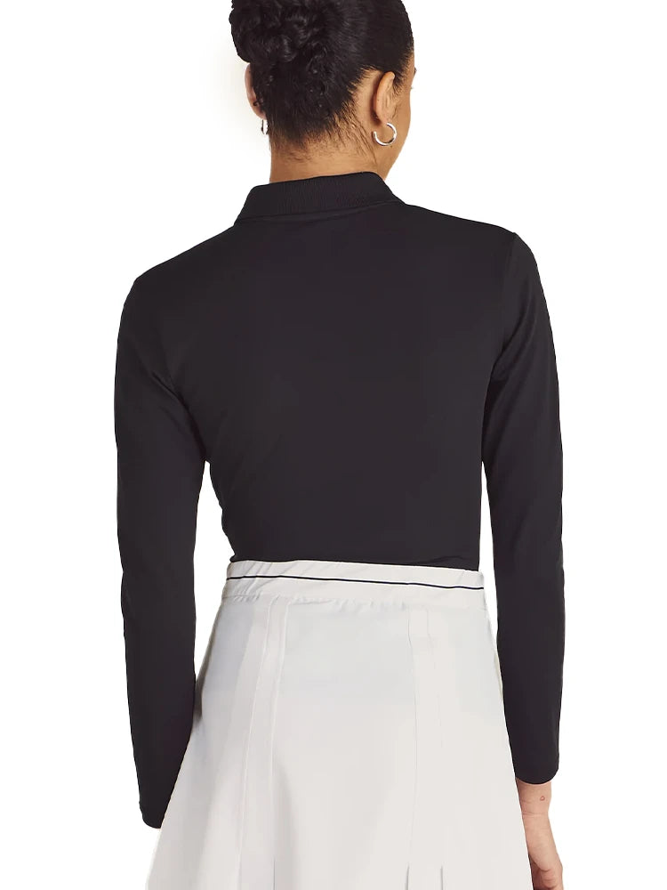 Malbon Womens Venus Long Sleeve Polo - Black