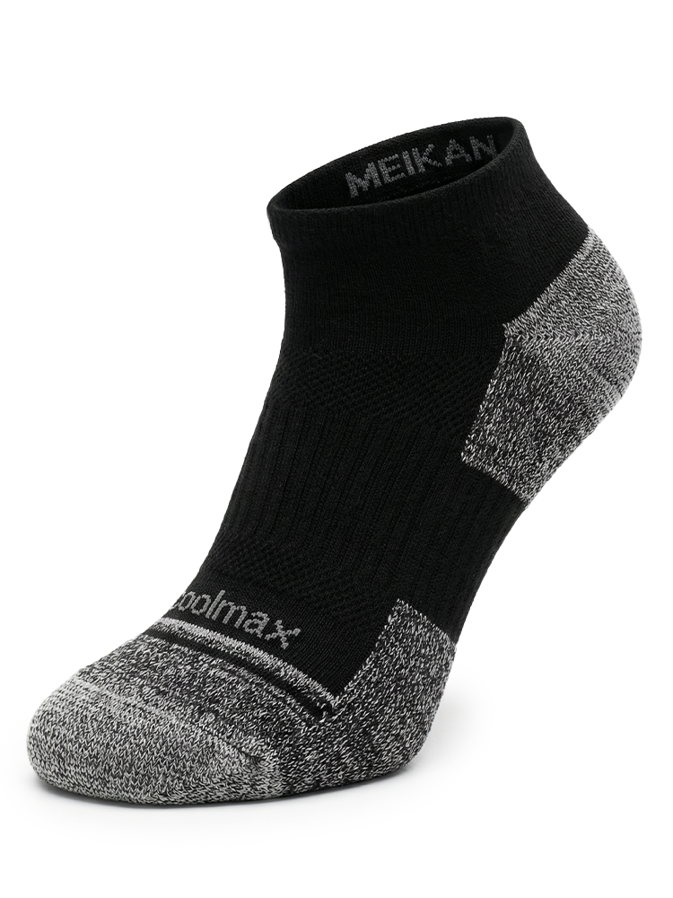 Meikan 3 Pack Low Cut Coolmax Comfort Sports Socks - Black