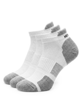Meikan 3 Pack Low Cut Coolmax Technical Sports Socks - White/Grey