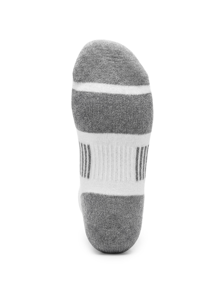Meikan 3 Pack Low Cut Coolmax Technical Sports Socks - White/Grey