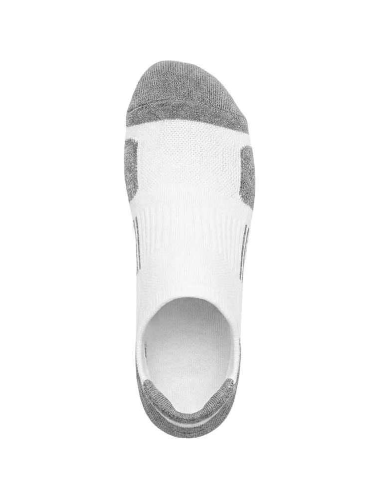 Meikan 3 Pack Low Cut Coolmax Technical Sports Socks - White/Grey