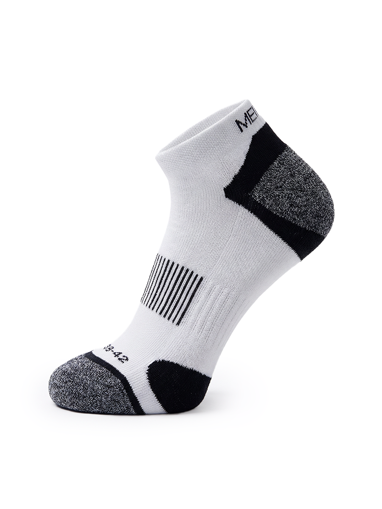 Meikan 5 Pack Low Cut Performance Sports Socks - White/Black