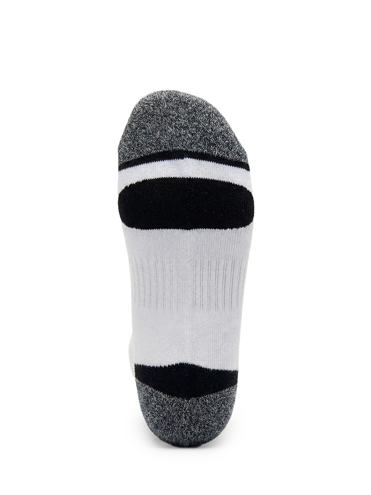 Meikan 5 Pack Low Cut Performance Sports Socks - White/Black
