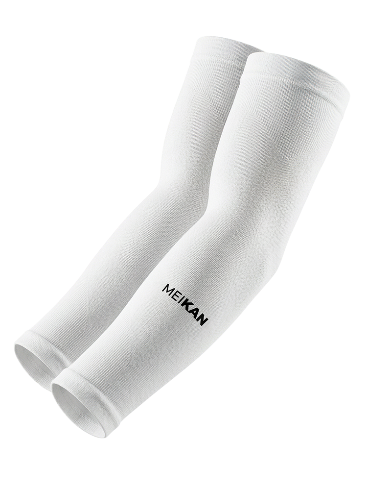 Meikan UPF 50+ Cooling Arm Sleeves - White