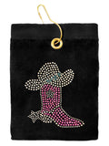 Navika Cowgirl Boot Golf Towel Black