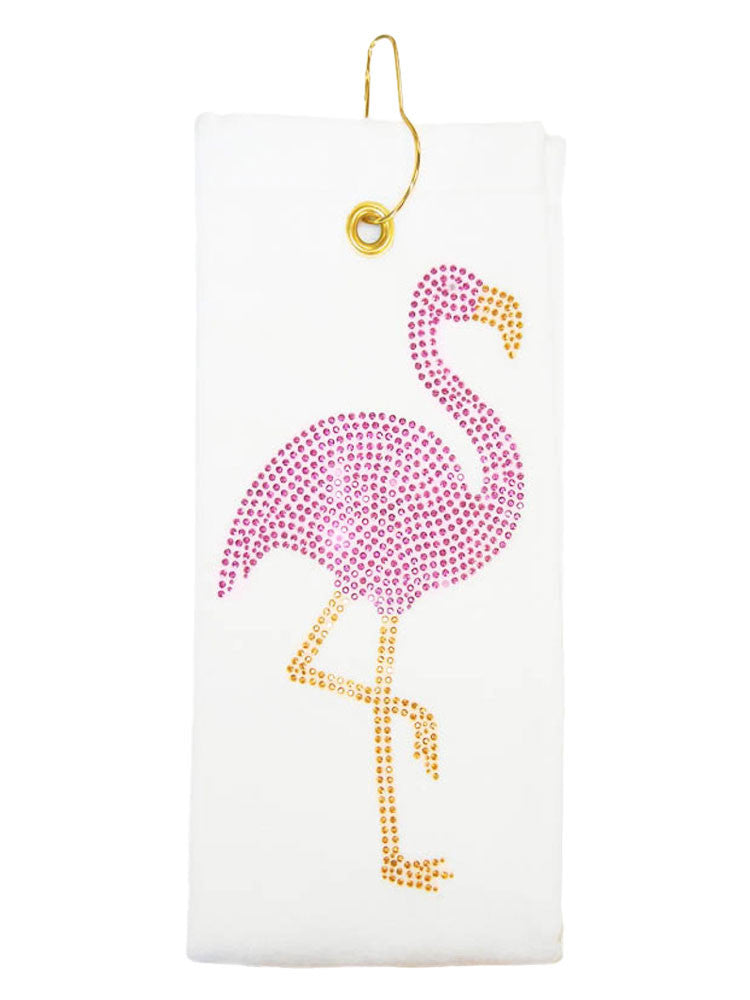 Navika Flamingo Golf Towel White