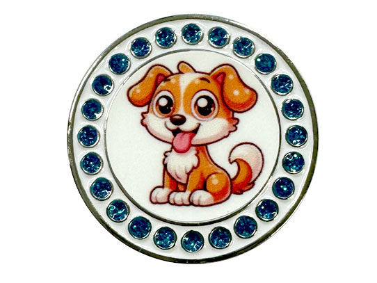 Navika Glitzy Puppy Ball Marker - Blue