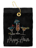 Navika Happy Hour Golf Towel Black