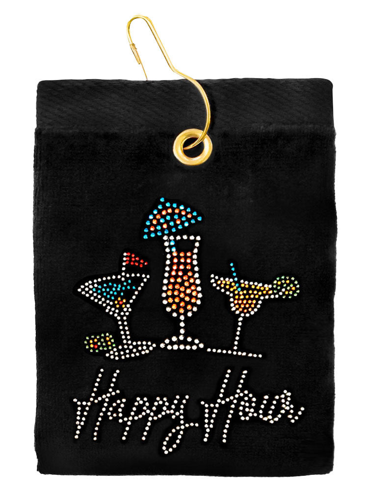 Navika Happy Hour Golf Towel Black