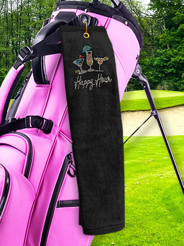 Navika Happy Hour Golf Towel Black