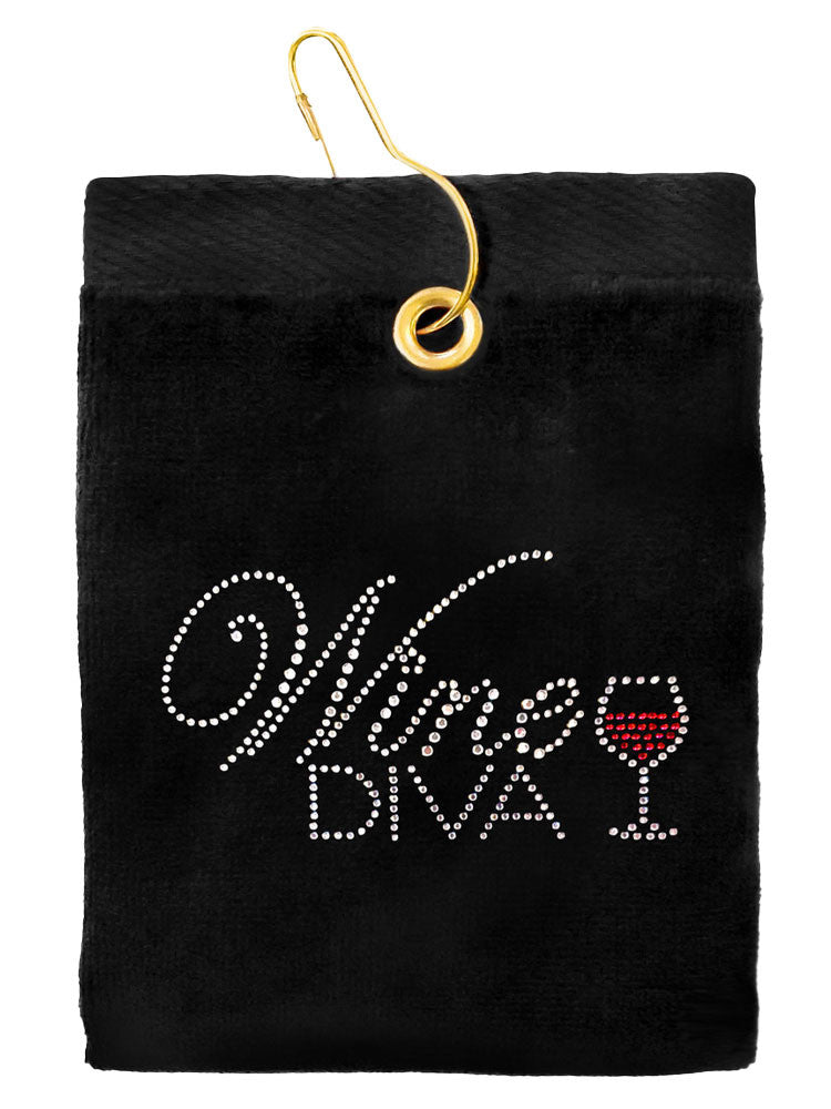 Navika Wine Diva Golf Towel Black