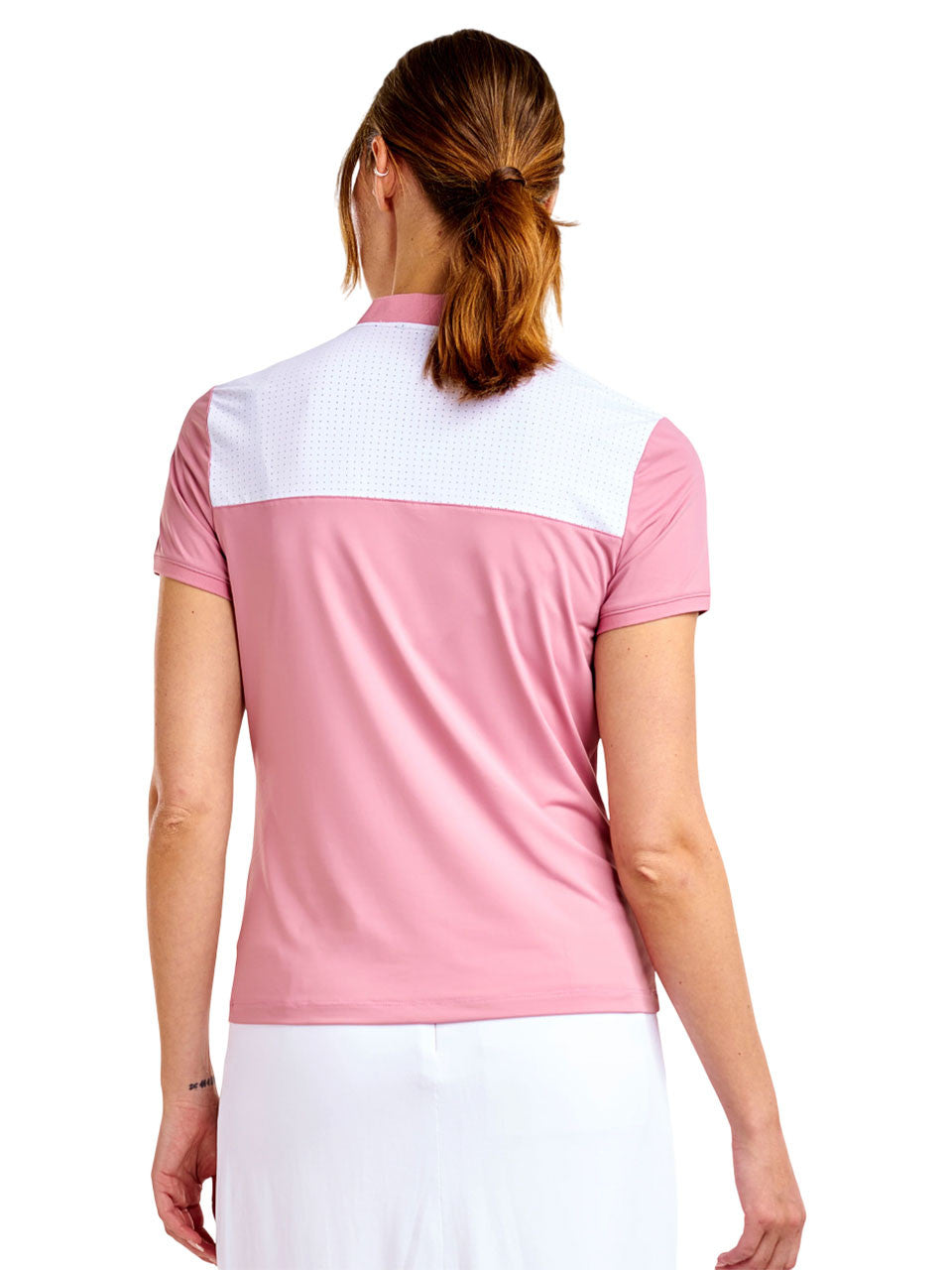 Nivo Womens Eliana Short Sleeve Mock - Cosmetic Pink
