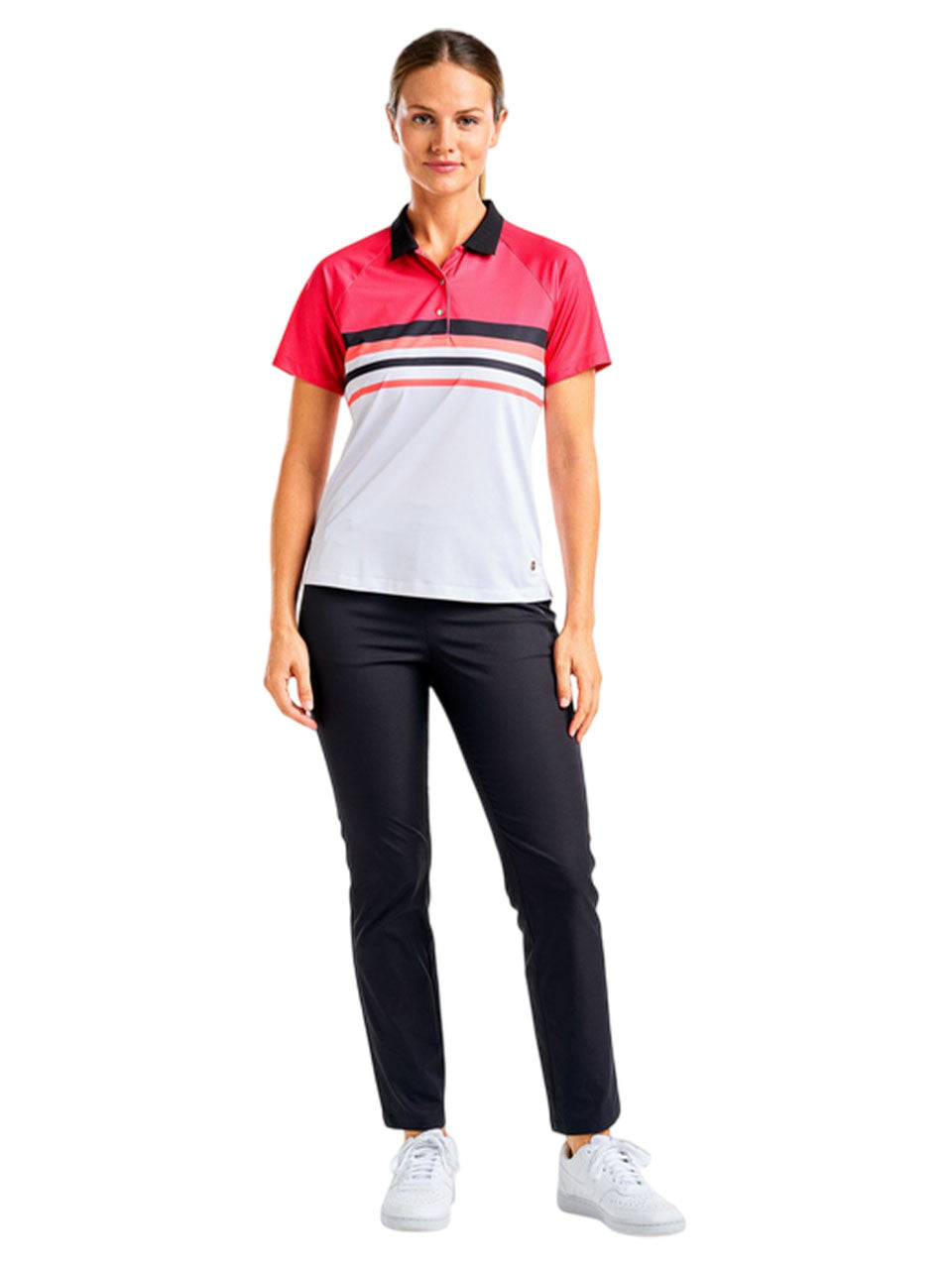Nivo Womens Finley Short Sleeve Mock - Cherry