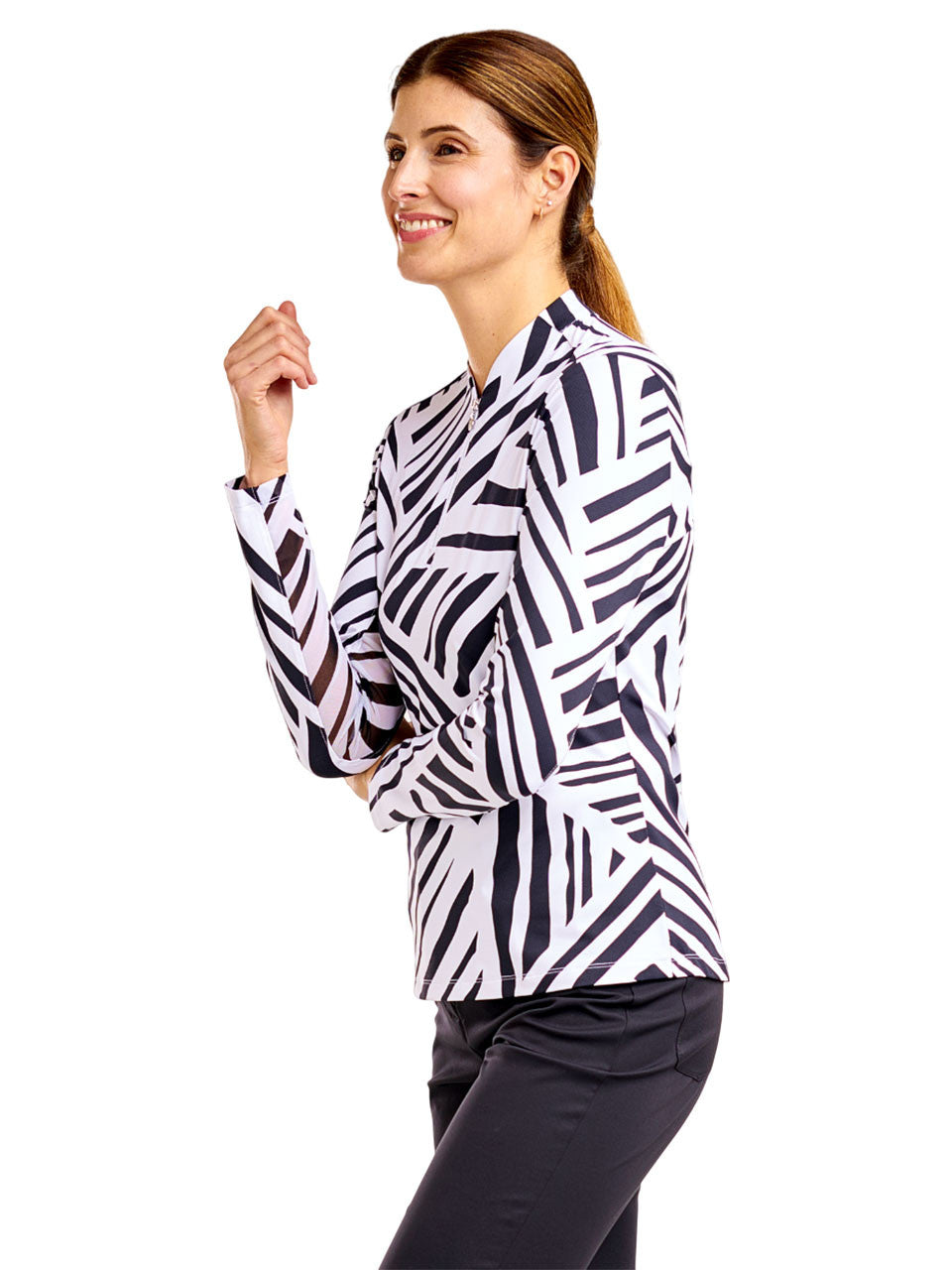Nivo Womens Lolita Long Sleeve Livcool Mock - White