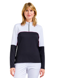 Nivo Womens Gaia Long Sleeve Mock - White/Black