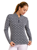 Nivo Womens Lolita Long Sleeve Livcool Mock - Navy/White
