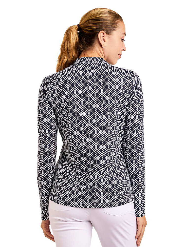 Nivo Womens Lolita Long Sleeve Livcool Mock - Navy/White