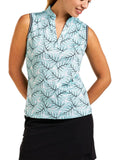Nivo Womens Vivia Sleeveless Mock - Aruba Blue/White